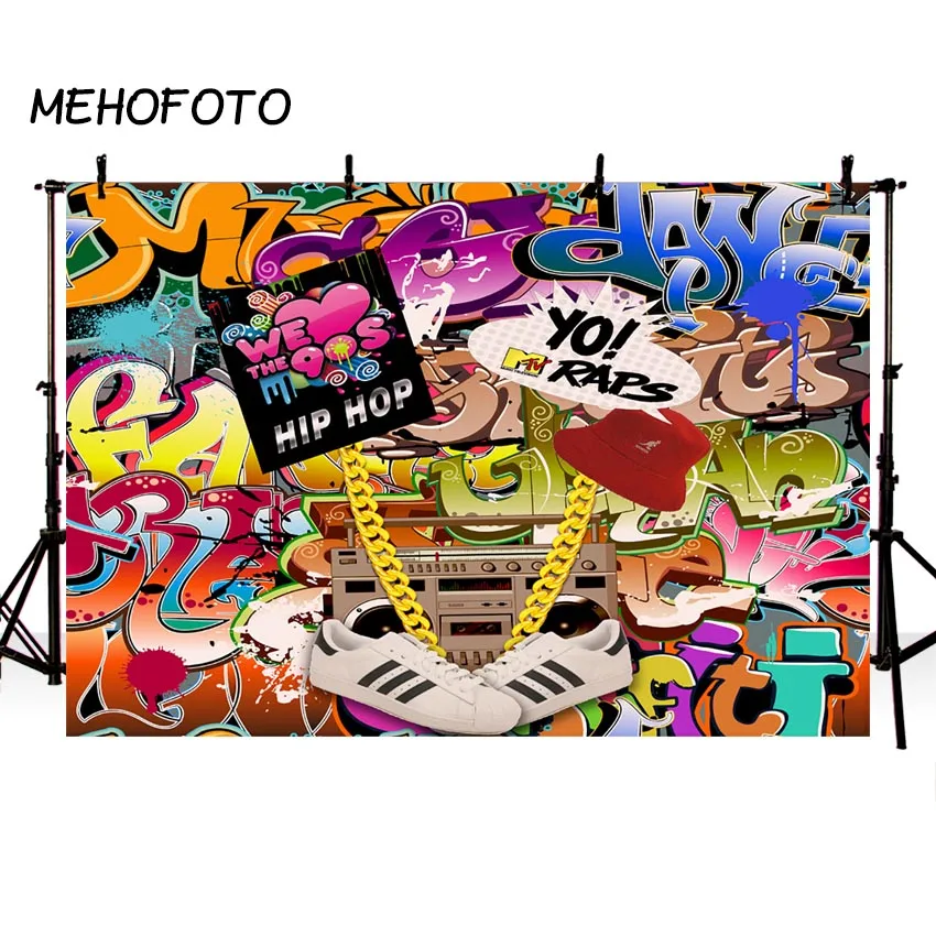 MEHOFOTO 90s тематический фон граффити хип-поп 90 вечерние фотографии фон мы любим 90s баннер для украшения вечеринки поставки