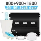 Walokcon 2g 4g трехполосный сигнальный усилитель 800 900 1800 LTE GSM DCS Сотовая связь ретранслятор 8009001800 МГц 4glte усилитель 82dB получить ЖК-дисплей
