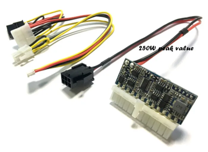 PCI E 6 контактный Женский вход DC ATX 250W 24pin модуль питания Swithc Pico PSU Car Auto Mini ITX