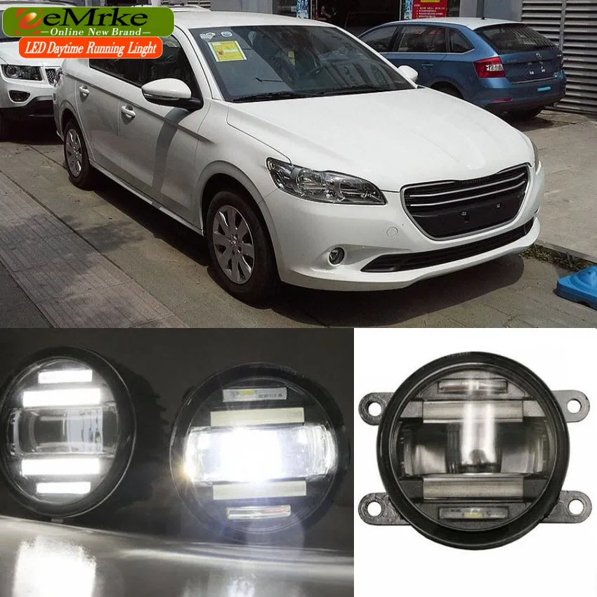 EeMrke 2 в 1 светодиодный DRL противотуманный светильник для Peugeot 207 208 301 307 3008 407 4007 с