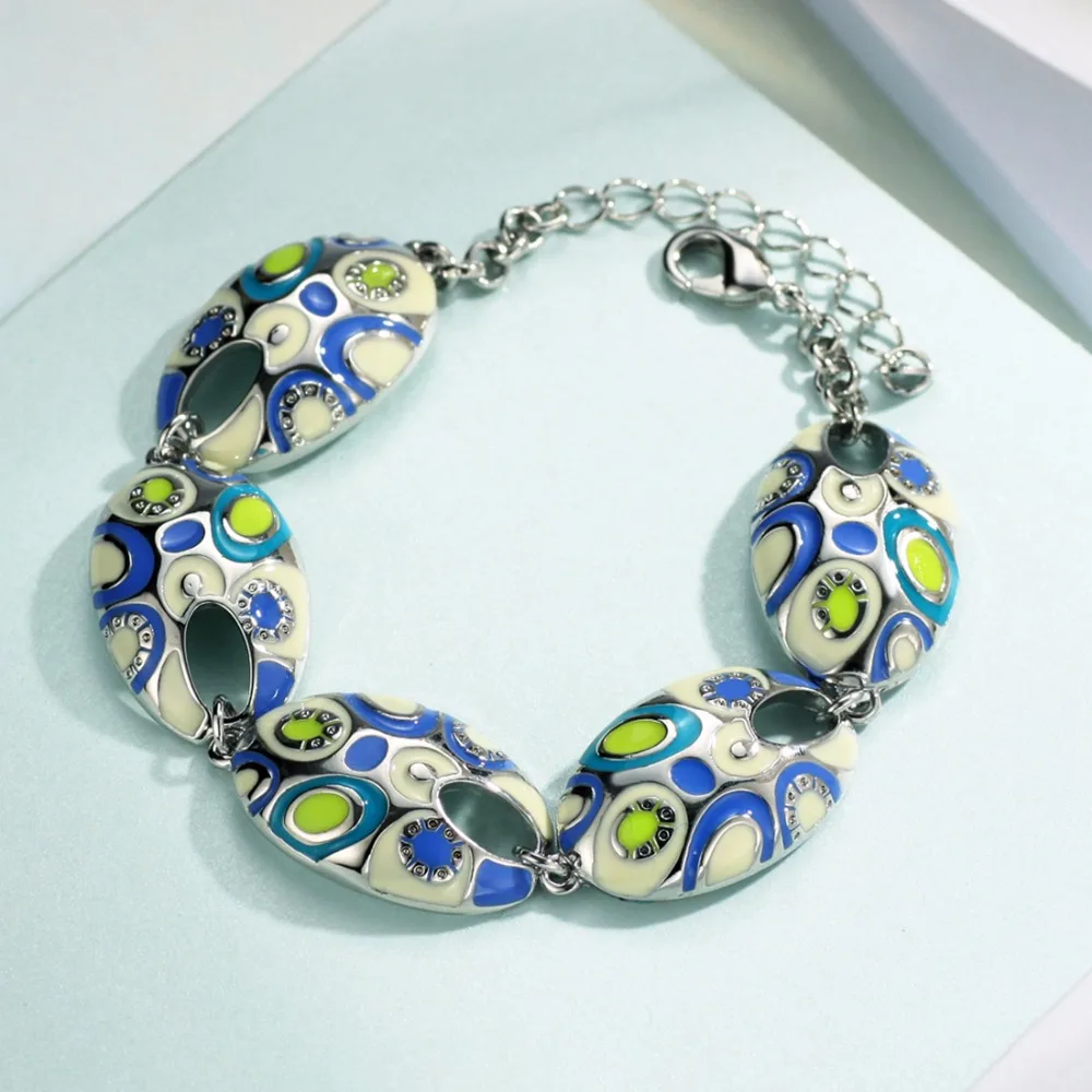 Neoglory этнические красочные эмалевые богемные очаровательные браслеты-манжеты и