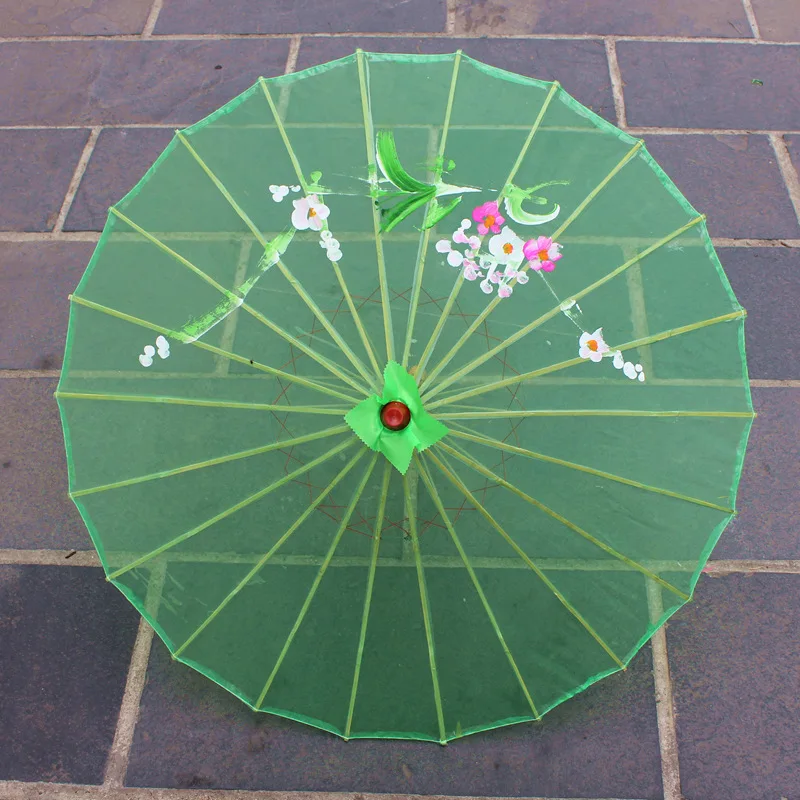 30pcs 7 Colors Available Chinese Long-straight Transparent Silk Yarn Floral Craft Umbrellas Fancy Dance Parasols wen4711 | Дом и сад