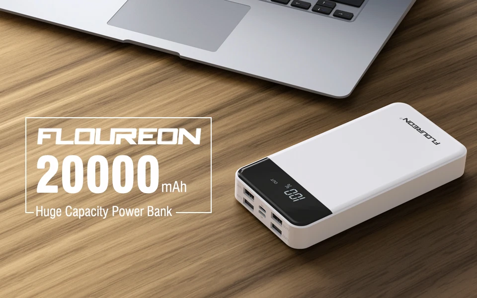 FLOUREON 20000mAh 2.1A внешний аккумулятор с 4 USB выходами Micro-USB Lightning вход внешний аккумулятор для Iphone Телефонов планшетов