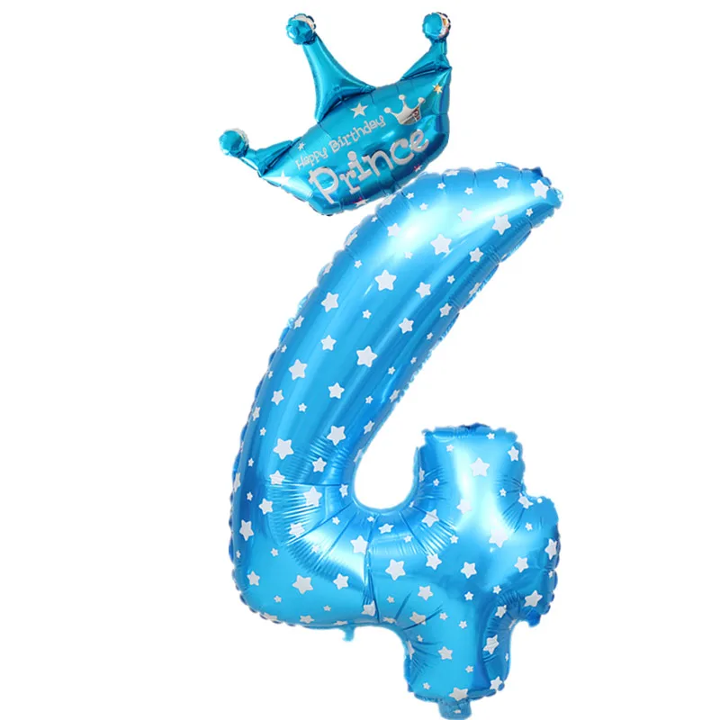 blue 4 32 дюймов розовый и голубой номер 0-9 фольгированные шары цифры баллоны с гелием день рождения свадьбы декор воздушные шары события вечерние принадлежности - Цвет: blue 4