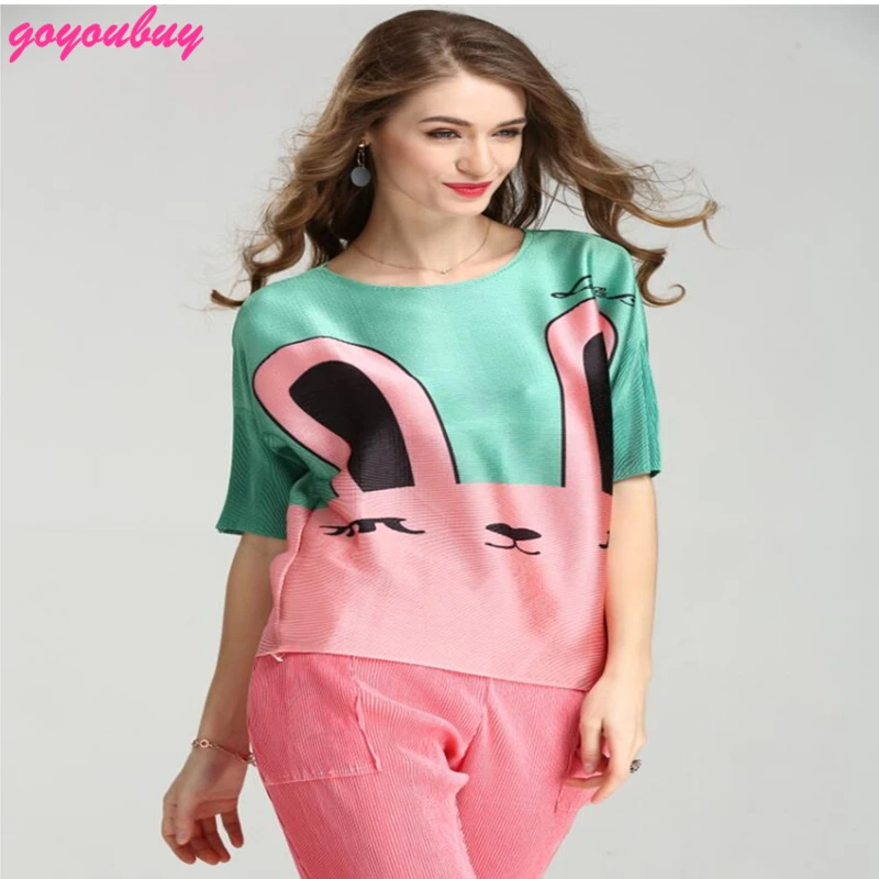 Goyoubuy новой женской летней 2017 lovely большой глаз кошки летучая мышь рукав рубашки с