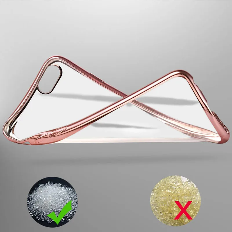 YueTuo original case for apple iphone 7 plus 7plus 8 8plus coque gold rose tpu ultra slim clear soft thin phone cover cases etui |