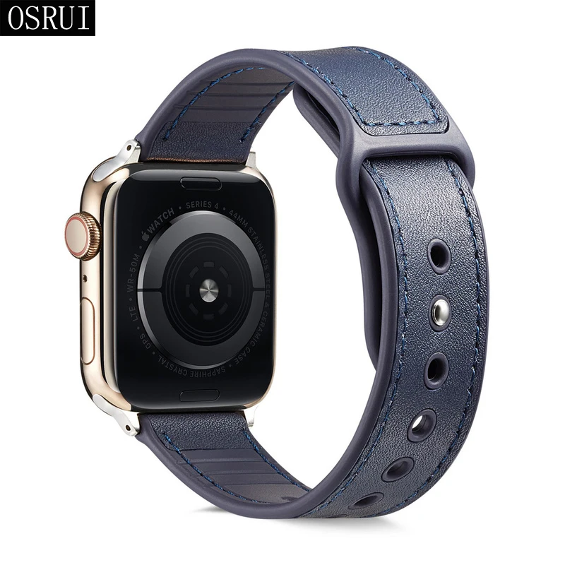 Кожаный ремешок для Apple watch 4 band 44 мм 40 correa iwatch серии 3 2 42 38 наручный ремень браслет