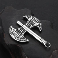 stainless steel bladebone double axe pendant for necklace bracelet hooks diy accessories findings jewelry making charms supplies