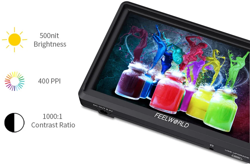FEELWORLD FW568 5,5 дюймов DSLR Камера полевой монитор с разрешением 4K HDMI Full HD 1920x1080 ЖК-дисплей ips DC Выход видео фокус помощь для Камера s