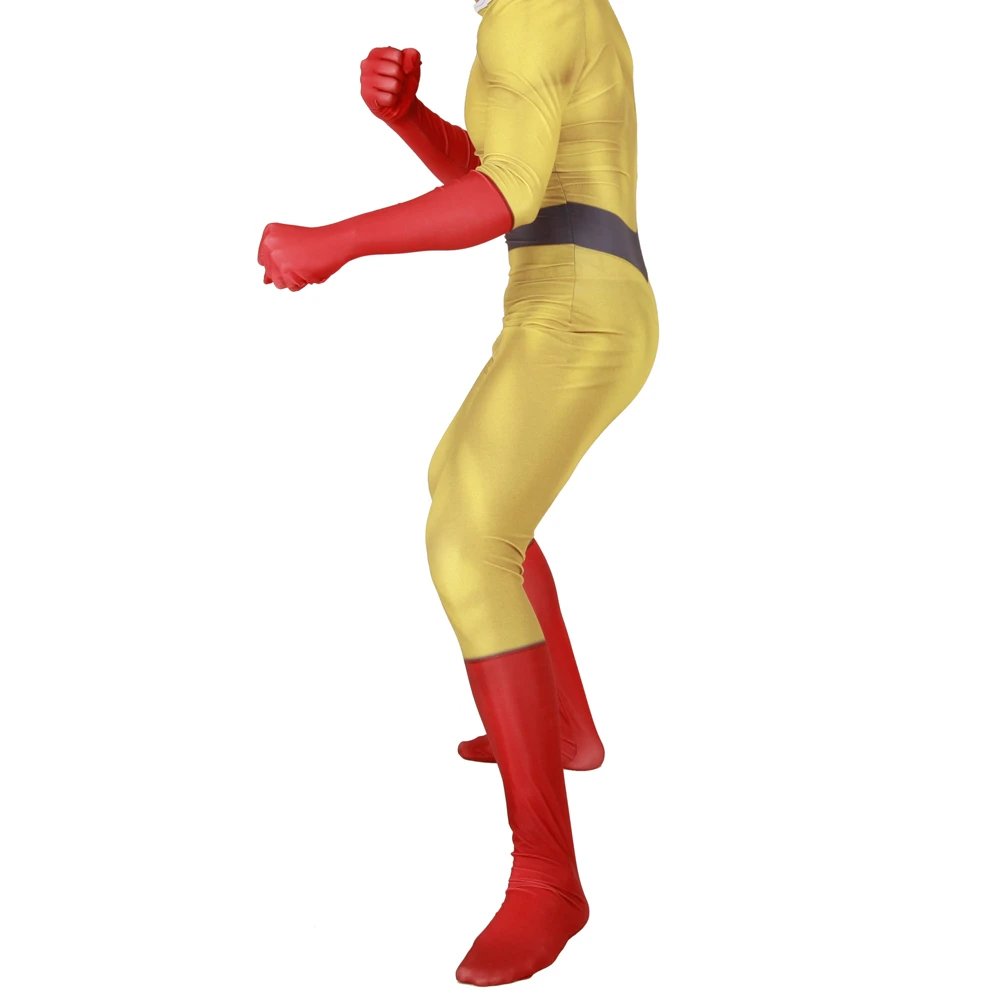 Костюм для косплея Аниме ONE PUNCH MAN комбинезон Сайтама с 3D принтом из спандекса Zentai