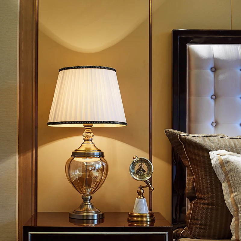 Роскошный стеклянный корпус лампы прикроватные для спальни гостиной светильник