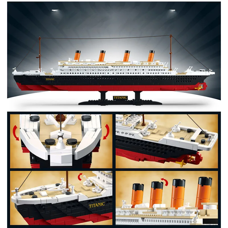 1021 шт. 0577 игрушка круизный лайнер RMS титановая Лодка 3D модель строительные блоки