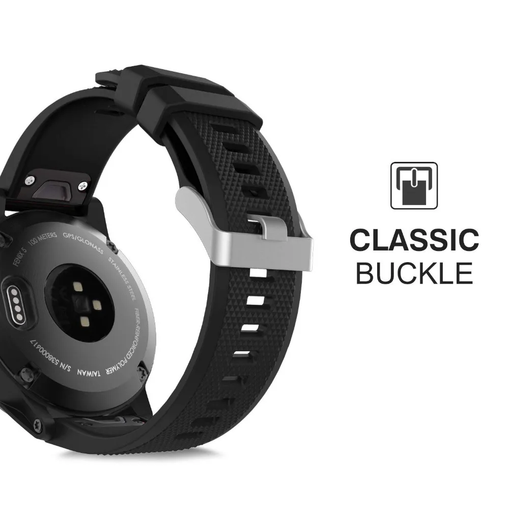 Quick Fit 22 мм ремешок для часов мягкий силиконовый сменный Garmin Fenix 5 forerunner 935