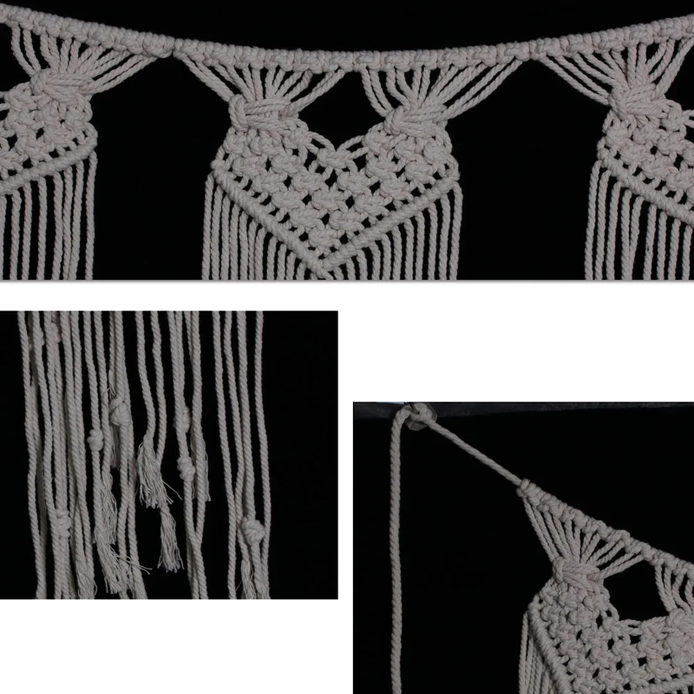 Ручной работы Вязание стены гобелен большой Бохо макраме тканый свадебный фон