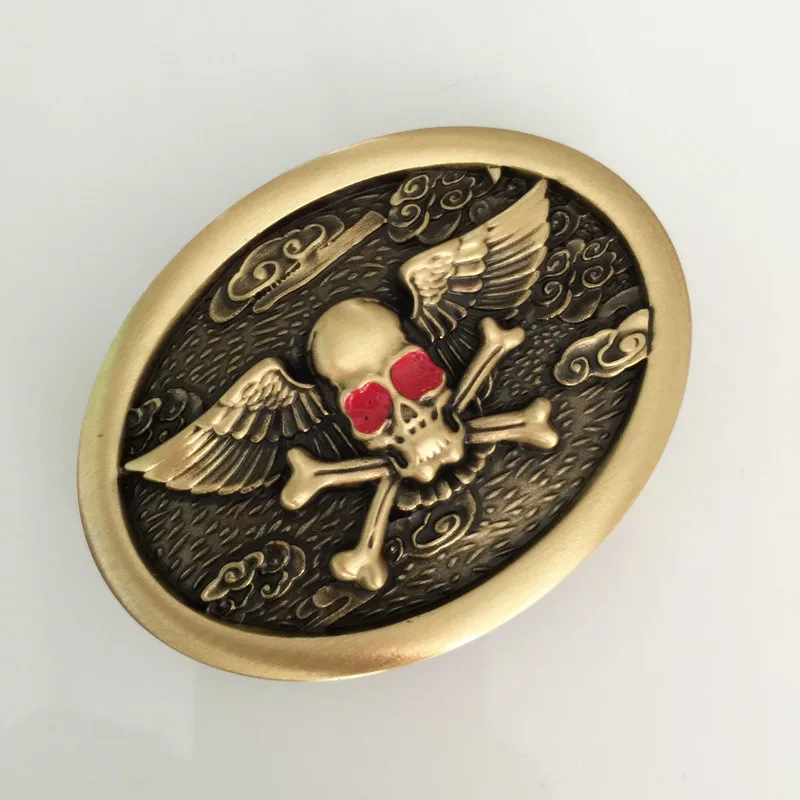 Розничная продажа Горячая овальная твердая латунная красная пряжка ремня в