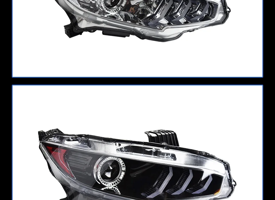 AKD Тюнинг автомобилей фары для Honda CIVIC X G10 Mustang светодиодные фары DRL ходовые огни Биксеноновые лучевые Противотуманные фары с ангельскими глазками