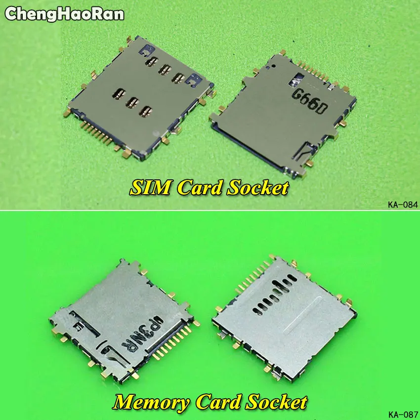 ChengHaoRan 2pcs Sim Card Reader Tray Slot Holder+Memory Socket For Samsung Galaxy P5200 T210 T211 T310 T311 T315 T111 | Мобильные