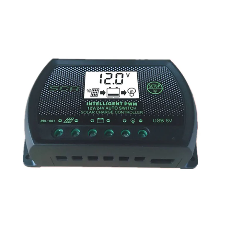LCD Солнечный контроллер зарядки аккумулятора 12V24V30A солнечной уличной лампы