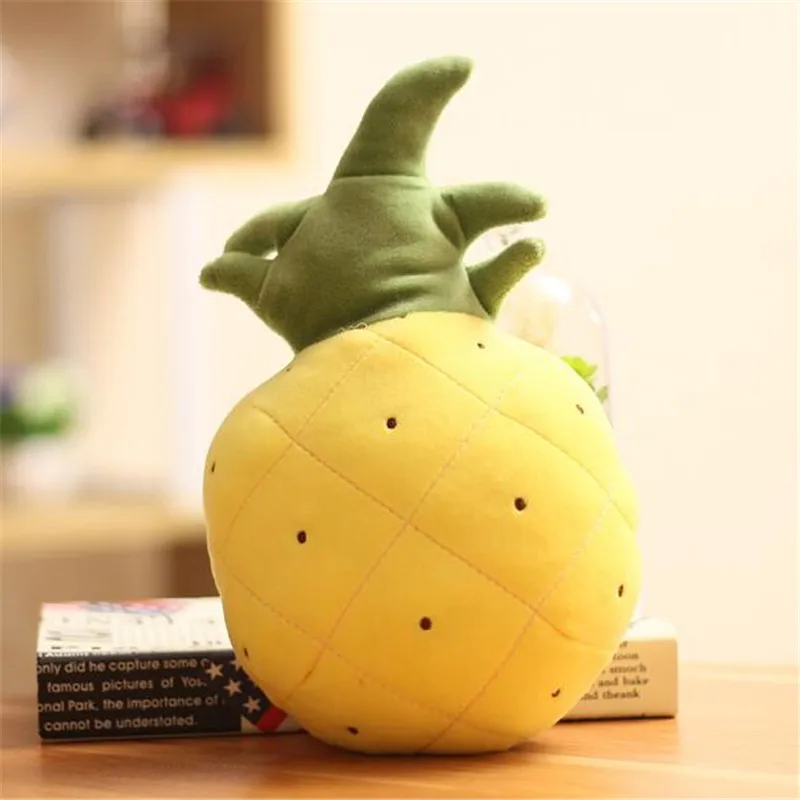 pineapple 1 шт. плюшевые овощи фрукты, ананас игрушка клубника маленький кулон Мини Тыква морковь деятельности игрушка Подарки 10 см HANDANWEIRAN - Цвет: pineapple