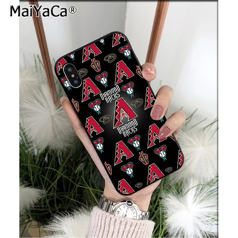 MaiYaCa Arizona Diamondbacks TPU Мягкий силиконовый черный чехол для телефона Apple iPhone 8 7 6 6S Plus X XS