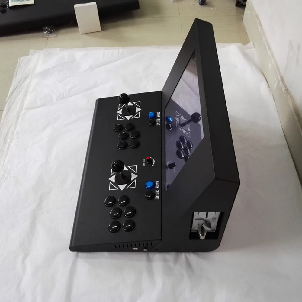15 дюймов настольный ЖКД аркадная игра машина с игрой 2222 в 1 jamma board 2 игрока Настольный аркадный горизонтальный игровой шкаф