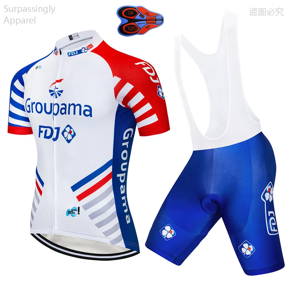 2018 UCI TEAM Blue FDJ Cycling Jersey Bike Short Suit Ropa Ciclismo Mens Summer Pro Bicycle Sportswear Maillot Culotte 9D Gel | Спорт и