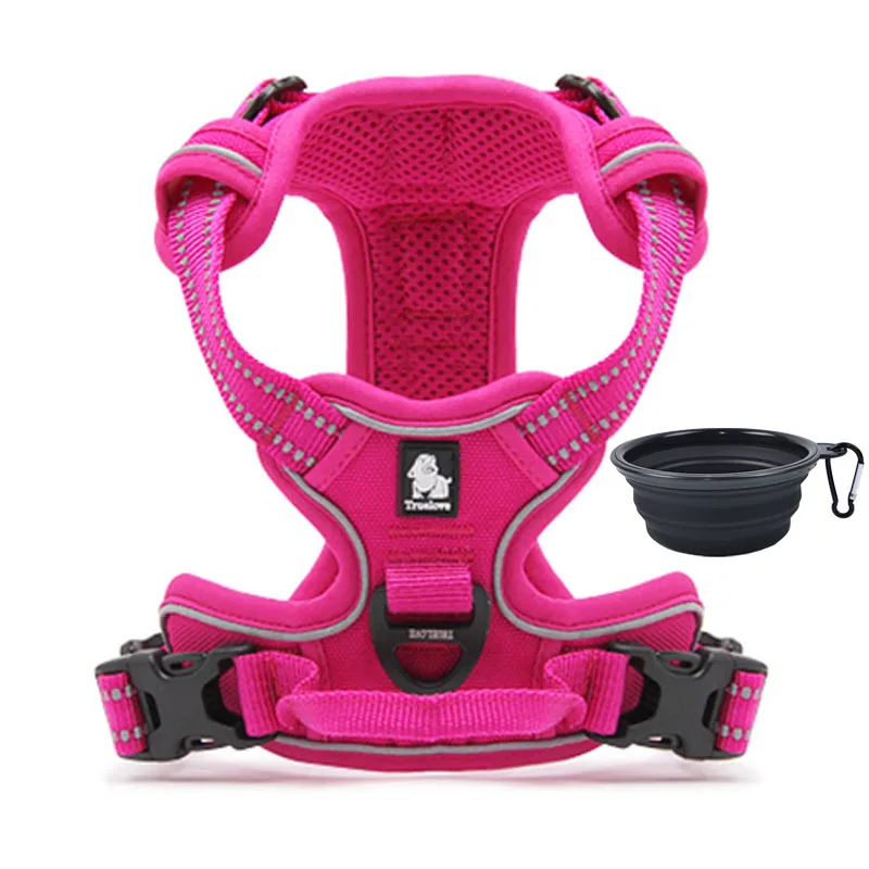 fuchsia Truelove Dog Harness Small Large Durable Reflective Pet Harness Dog Running Safety Lift Pulling Walking Harness For Dog Travel - Цвет: fuchsia