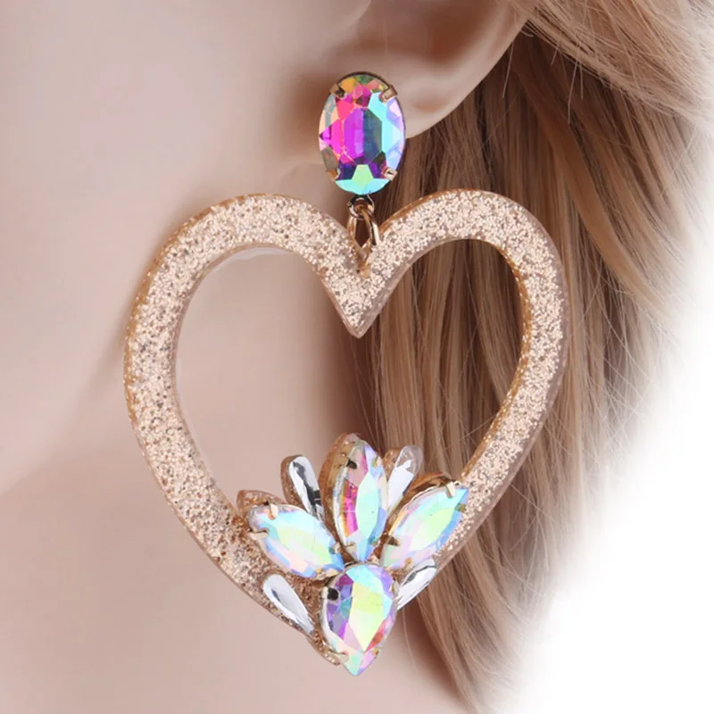 Большие серьги NeeFu WoFu полимерная серьга в форме сердца стеклянные рождественские