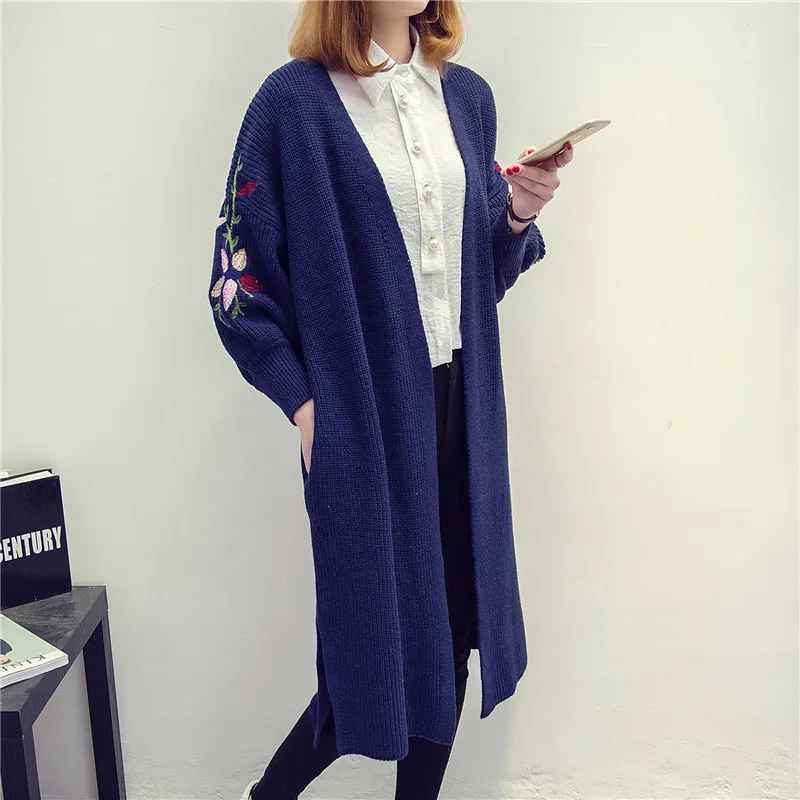2017 Весенний новый свитер с маленькой вышивкой женский свободный кардиган F1732|loose