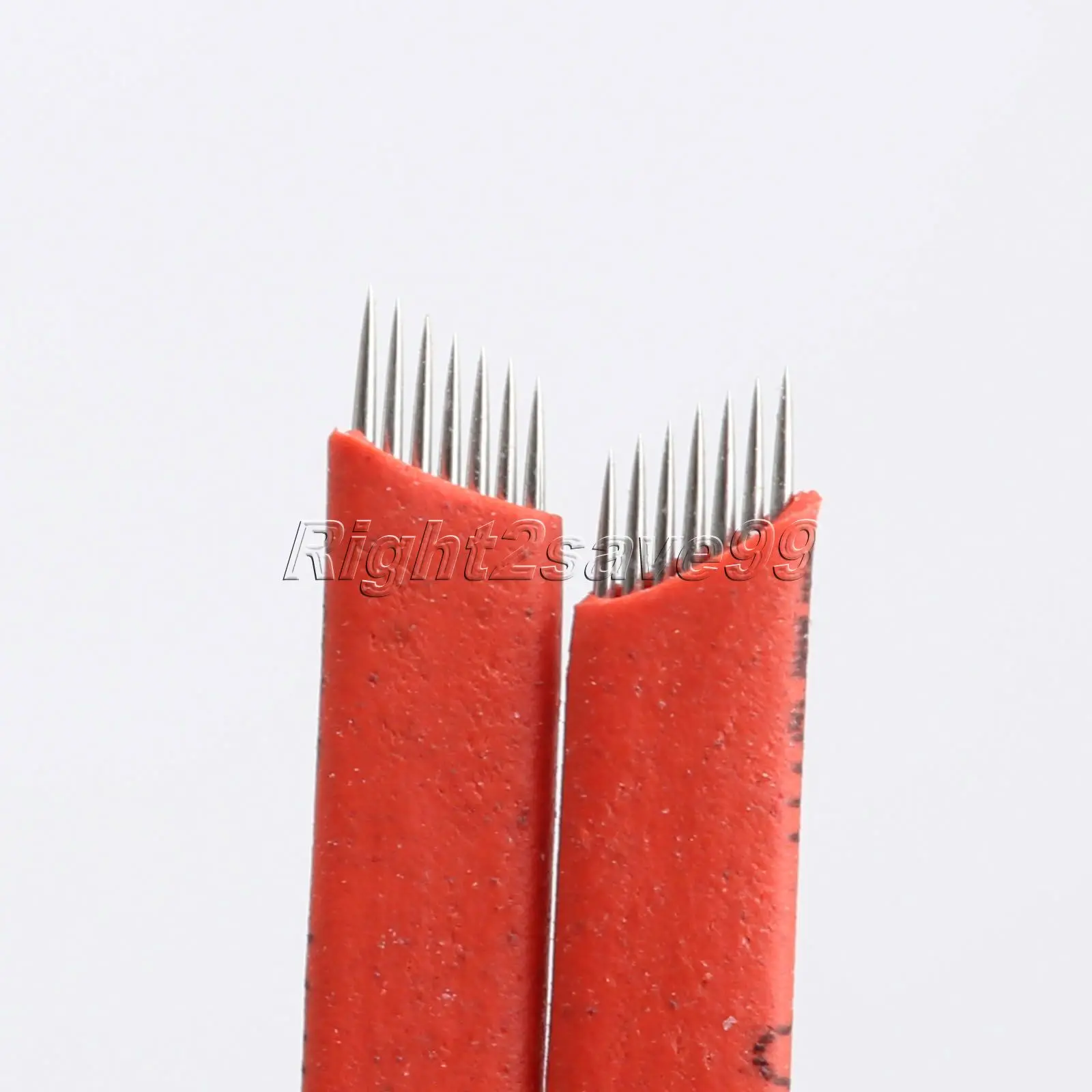 100 шт. красные 7 штифтов иглы для тату Перманентный макияж лезвие ручная