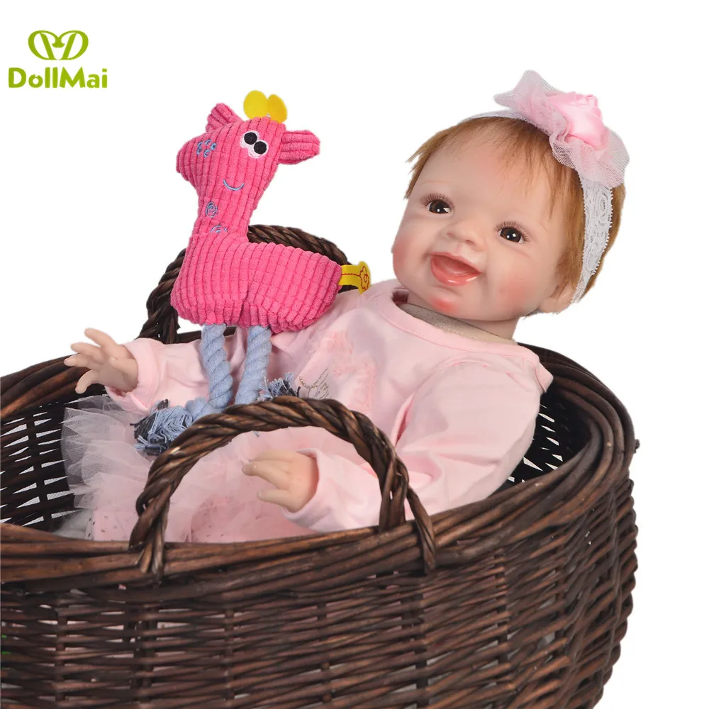 Кукла Bebe Reborn 55 см мягкие силиконовые куклы reborn для детей подарок настоящих