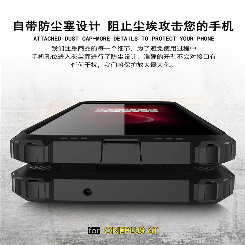 For Oneplus 6T Cover 1+6T Shockproof Armor Hard PC Phone Case Back 6 T Shell Fundas* |