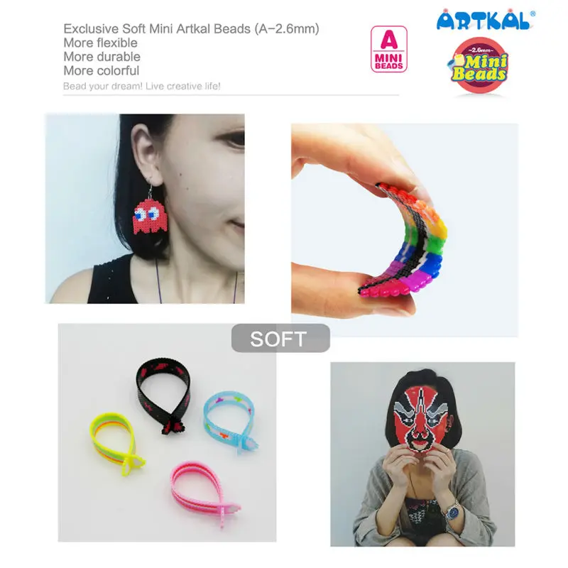 157 цветов бисер Artkal Mini A 2.6mm эксклюзивный мягкий EVA ручной работы|artkal beads|beads perlereva eva