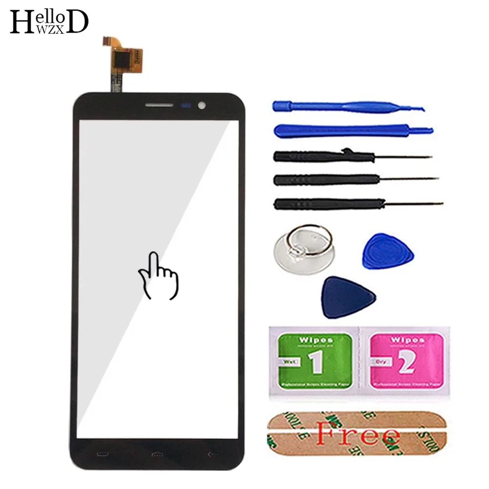 Black With Tools 5,5 дюймов сенсорный экран для HOMTOM S16 сенсорный экран Стекло гарантия стеклянная панель для HOMTOM S16 Сенсорная панель инструменты клей - Цвет: Black With Tools