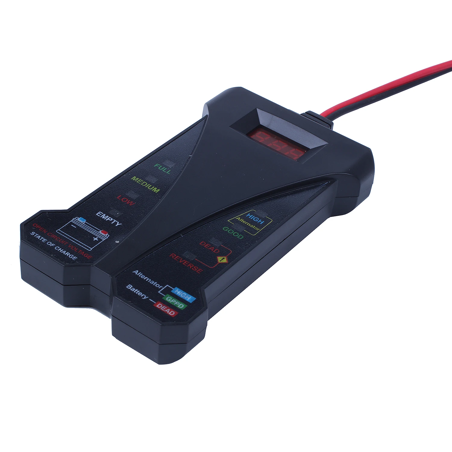 

MP051412V Digital Battery Tester Voltmeter and Charging System Analyzer with LCD Display and LED Indication - BLACK VERSION