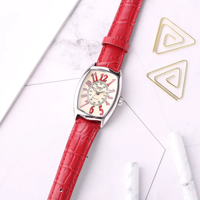Relogio masculinoCasio montre миниатюрный rouge ceinture quartz carrée LTP-1208E-9B2 | Наручные часы