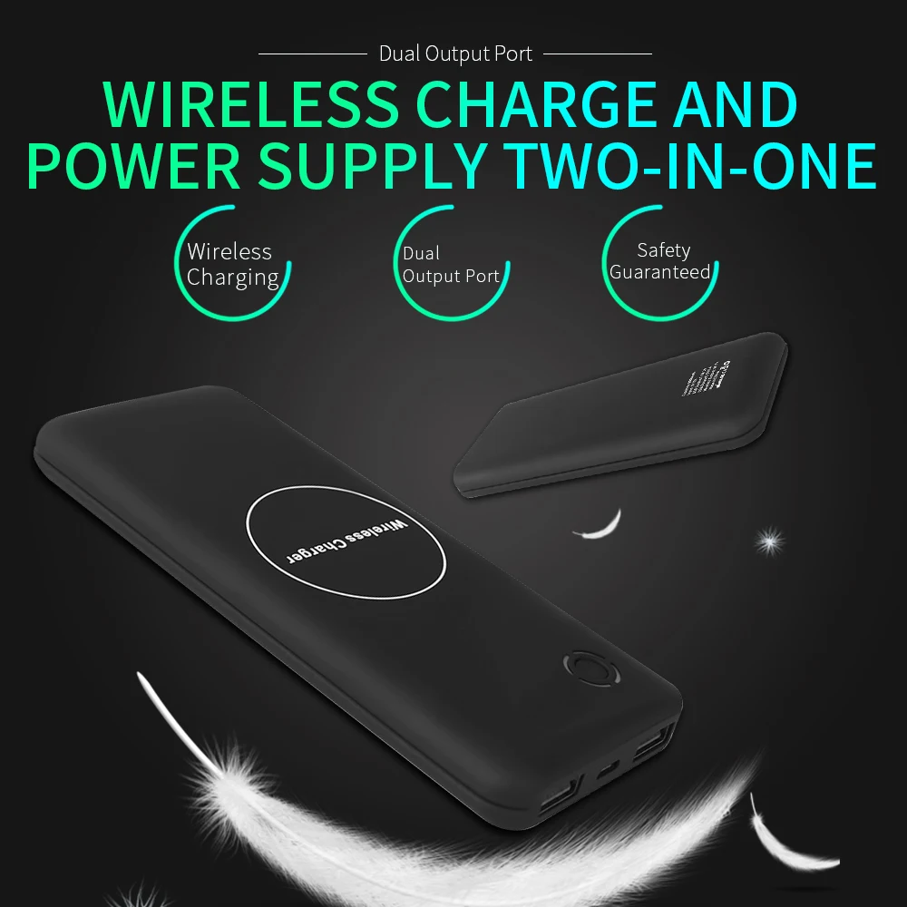 SailWalrus 8000 mAh QI Беспроводное зарядное устройство для iphone 8 X XS Max XR Dual USB батарея Powerbank