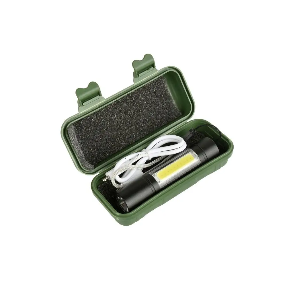 Портативный светодиодный фонарик XPE + COB USB зарядка осмотр мощсветильник онарь со