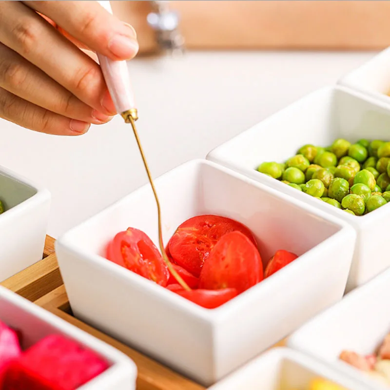 Креативные мульти сетки фруктовые десертные тарелки бамбуковые прямоугольные