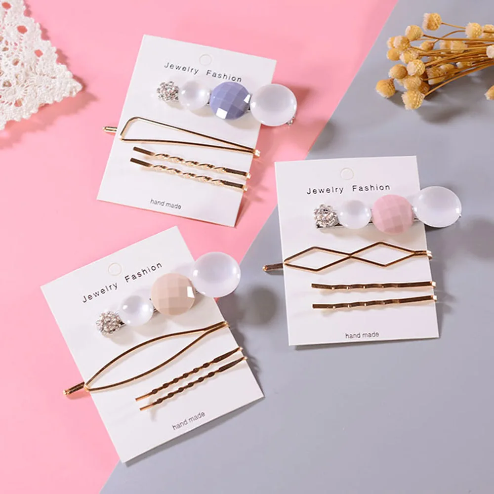 4 шт./компл. винтажные женские решетчатые бусины для девочек зажимы волос