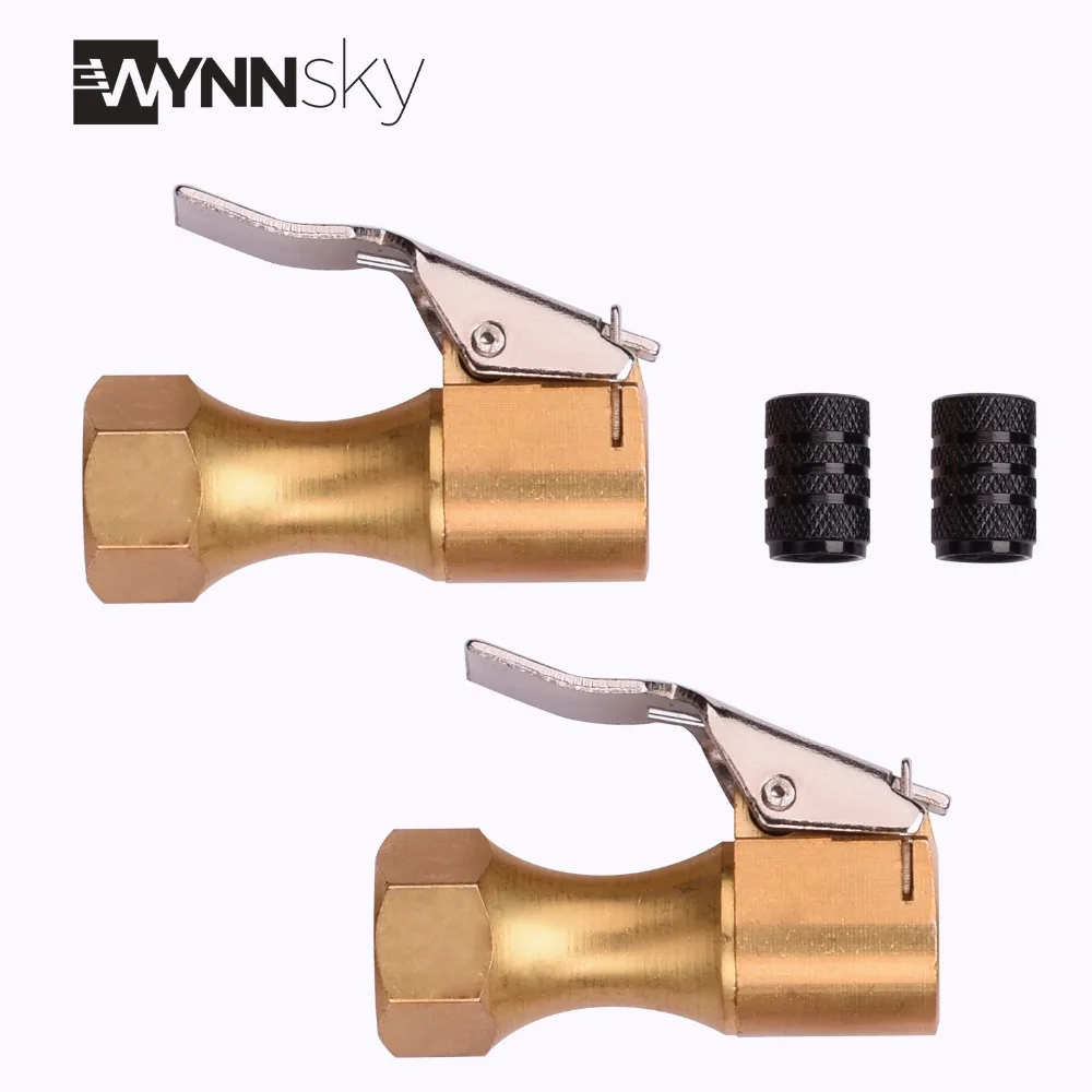 Wynnsky латунь закрытым поток прямо замок на колесо шина воздуха Зажимы с зажимом