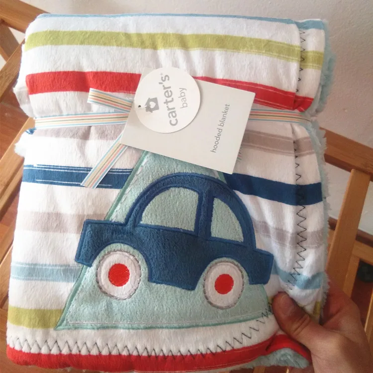 Мода carters Европа детские кролик сова автомобиль цветочный узор одеяло мультфильм держать кондиционер колено одеяло - Цвет: car