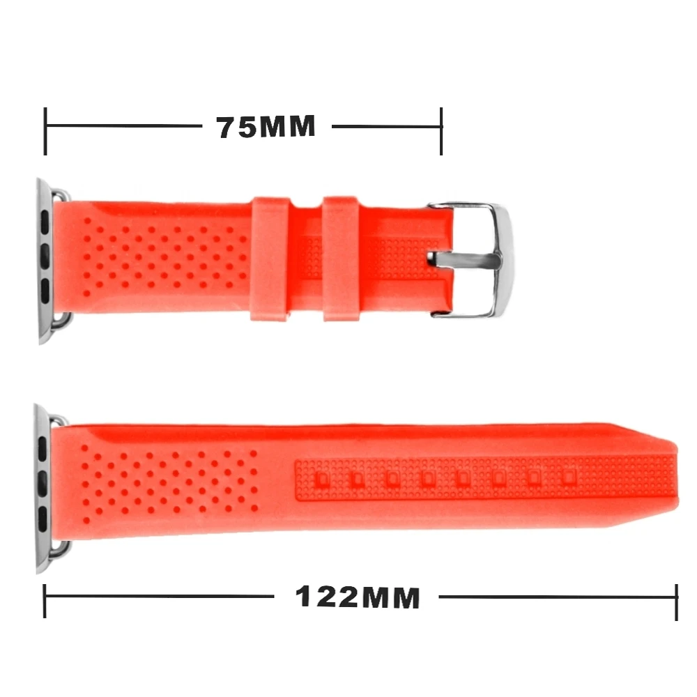 38 мм неоновый красный цвет модные силиконовые часы ремешок Замена для Apple iWatch