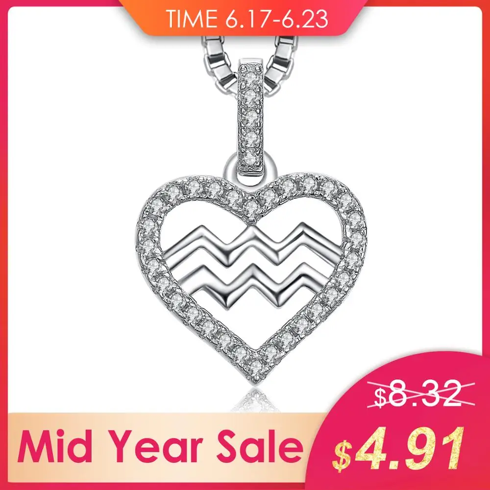 JewelryPalace Созвездие Зодиака Водолей сердце любовь 0.2ct Цирконий Кулон 925