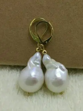 Серьги с натуральным белым жемчугом AAA 14 K/20 бесплатная доставка | Украшения и