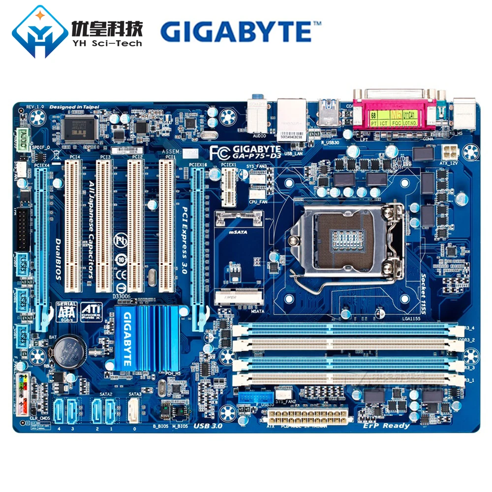 Оригинальная Материнская плата Gigabyte для настольного ПК Intel B75 LGA 1155 Core i7 i5 i3 DDR3 32 ГБ