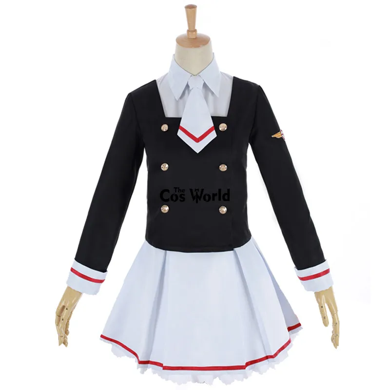 Kinomoto Sakura Cardcaptor Сакура четкие карты Kinomoto Сакура Li сяоран неполной школьная Униформа Платье с топом пальто Брюки Наряд Костюмы для косплея - Цвет: Kinomoto Sakura