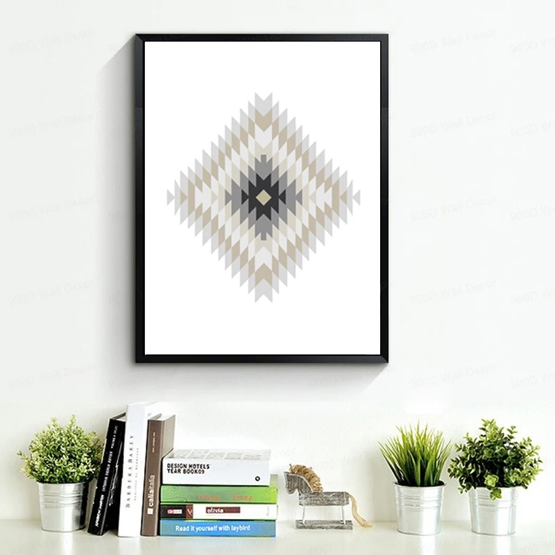 Ацтекская настенная печать геометрические знаки холст художественный постер
