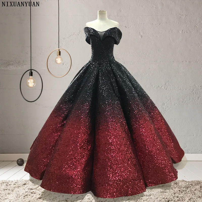 Vestido De Noiva New Gold and Silver Gradual Color Wedding Dresses Court Dreaming Bling Sequined Gown Novia | Свадьбы и торжества