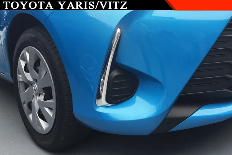 WK спереди Chrome противотуманных фар покрытие полосы для Toyota yaris vitz YARIS VITZ бампер аксессуары отделкой автомобиля стиль